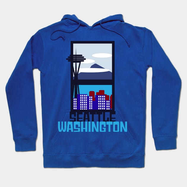 Seattle Skyline T-Shirt Hoodie by Clever City Creations